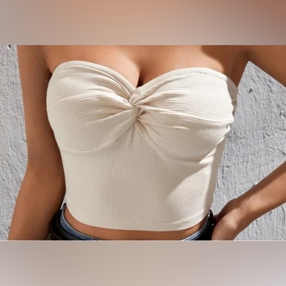 Tops - Cream Strapless Tube Top
